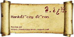 Hankóczy Áron névjegykártya